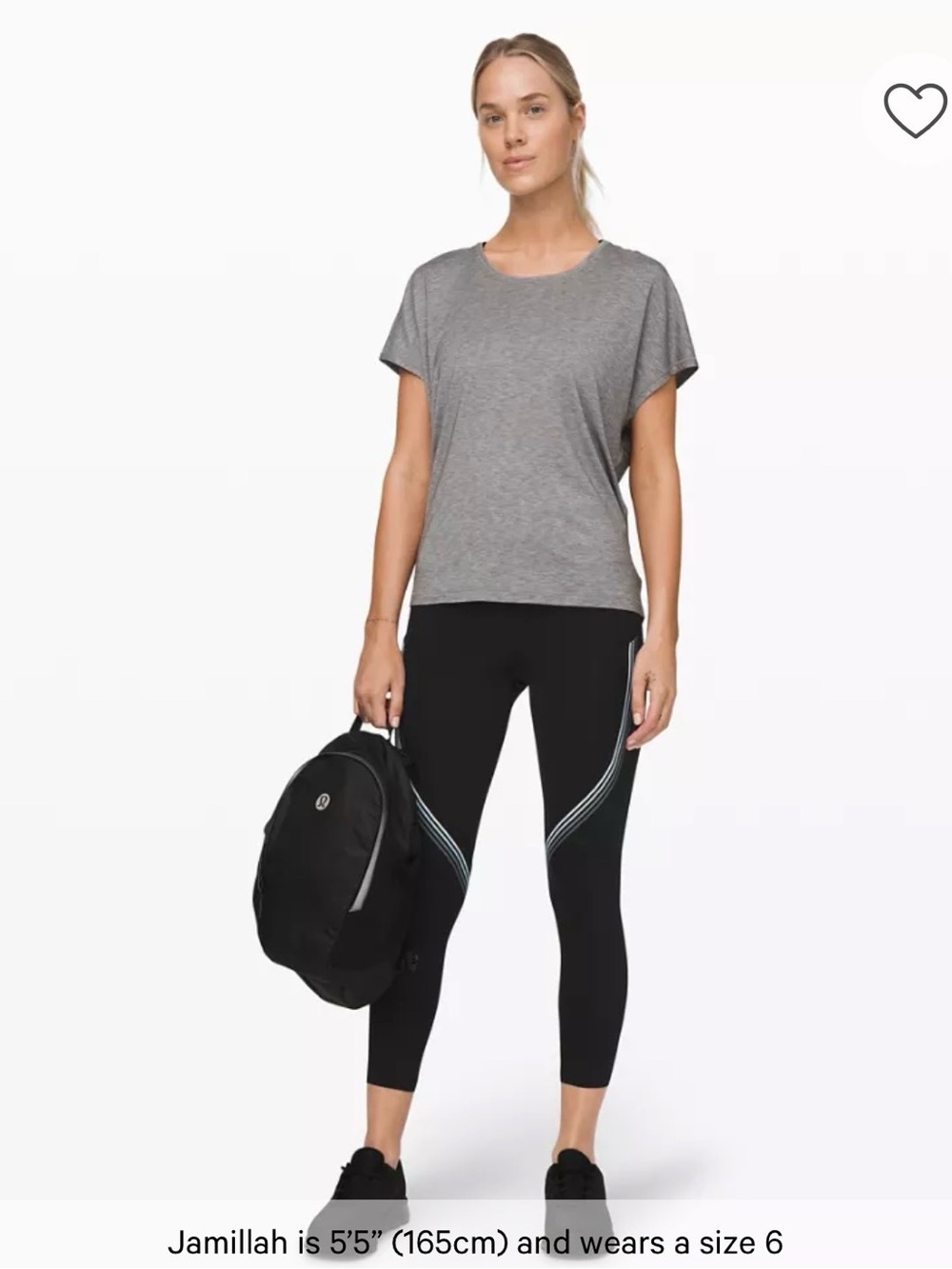 Lululemon Speed Limit High-Rise Crop 23" Black Reflective Stripe Leggings Size 8 - Picture 6 of 12